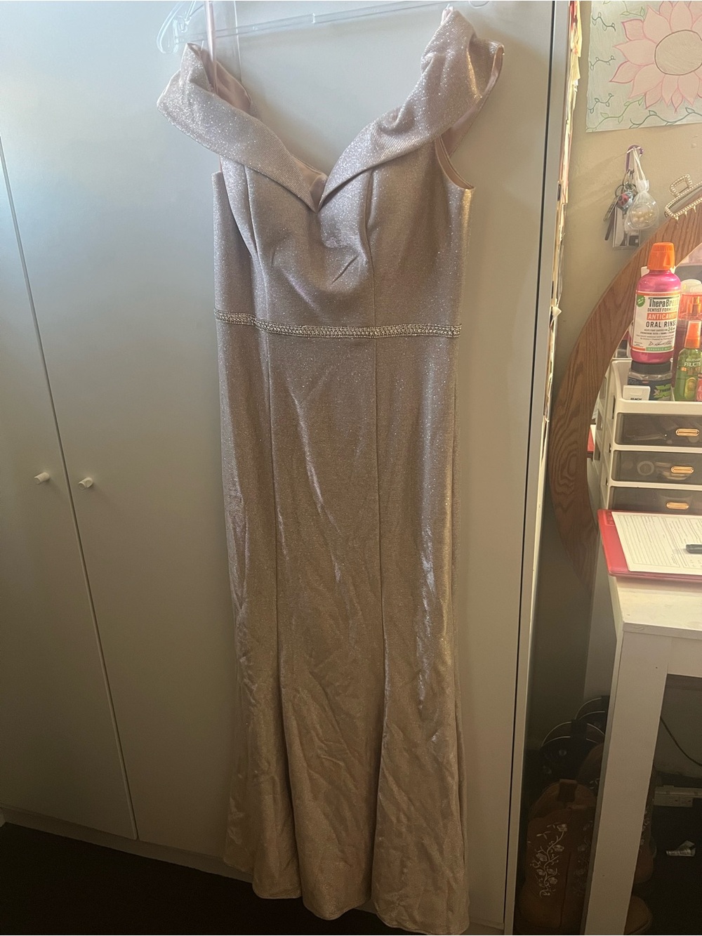 Dancing Queen Champagne Sequin Evening Gown